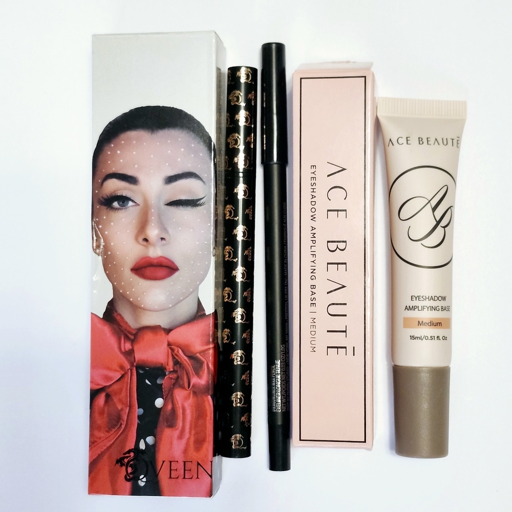 2pc Set QVEEN Dragon Duo Eyeliner & Ace Beaute Eyeshadow Base Medium